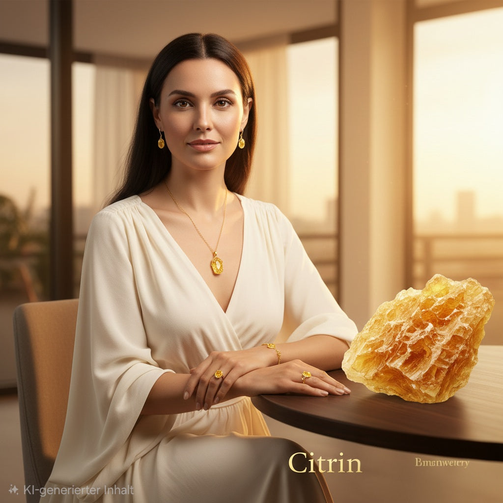 Citrin Edelstein Schmuck am Model