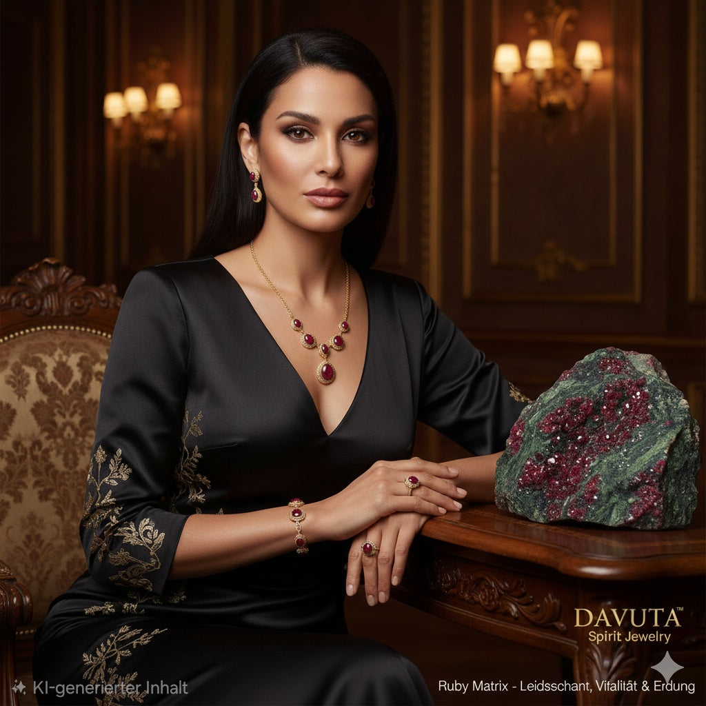 Ruby Matrix Edelstein Schmuck am Model