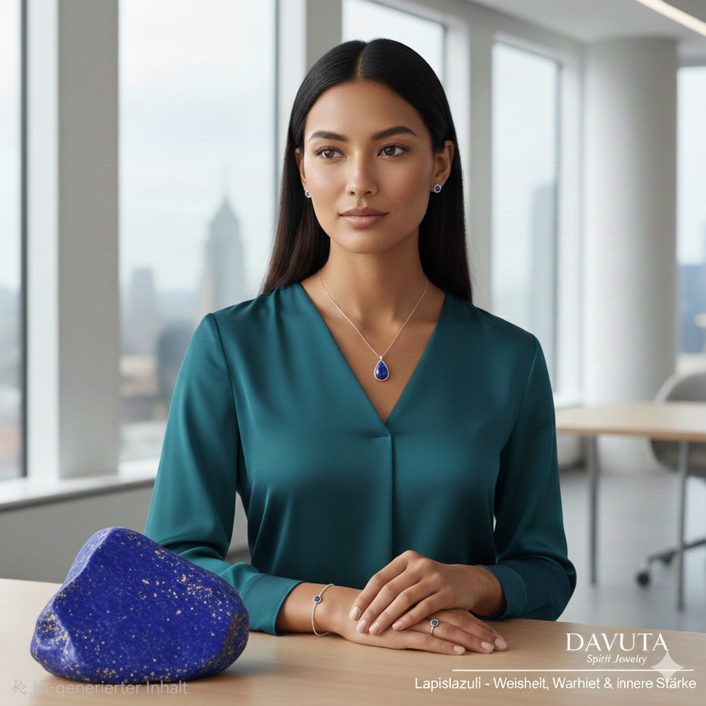Lapislazuli Edelstein Schmuck am Model