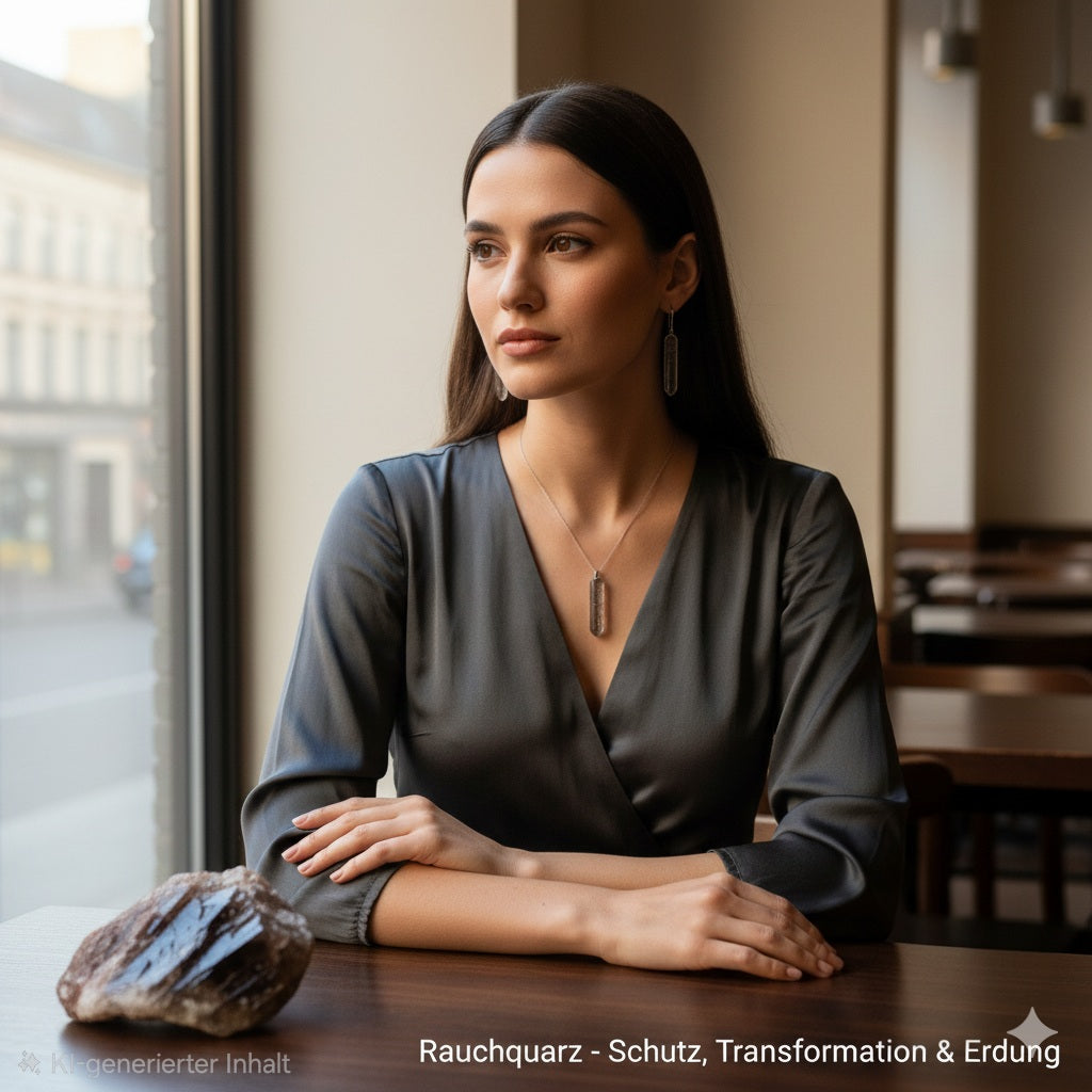 Rauchquarz Edelstein Schmuck am Model
