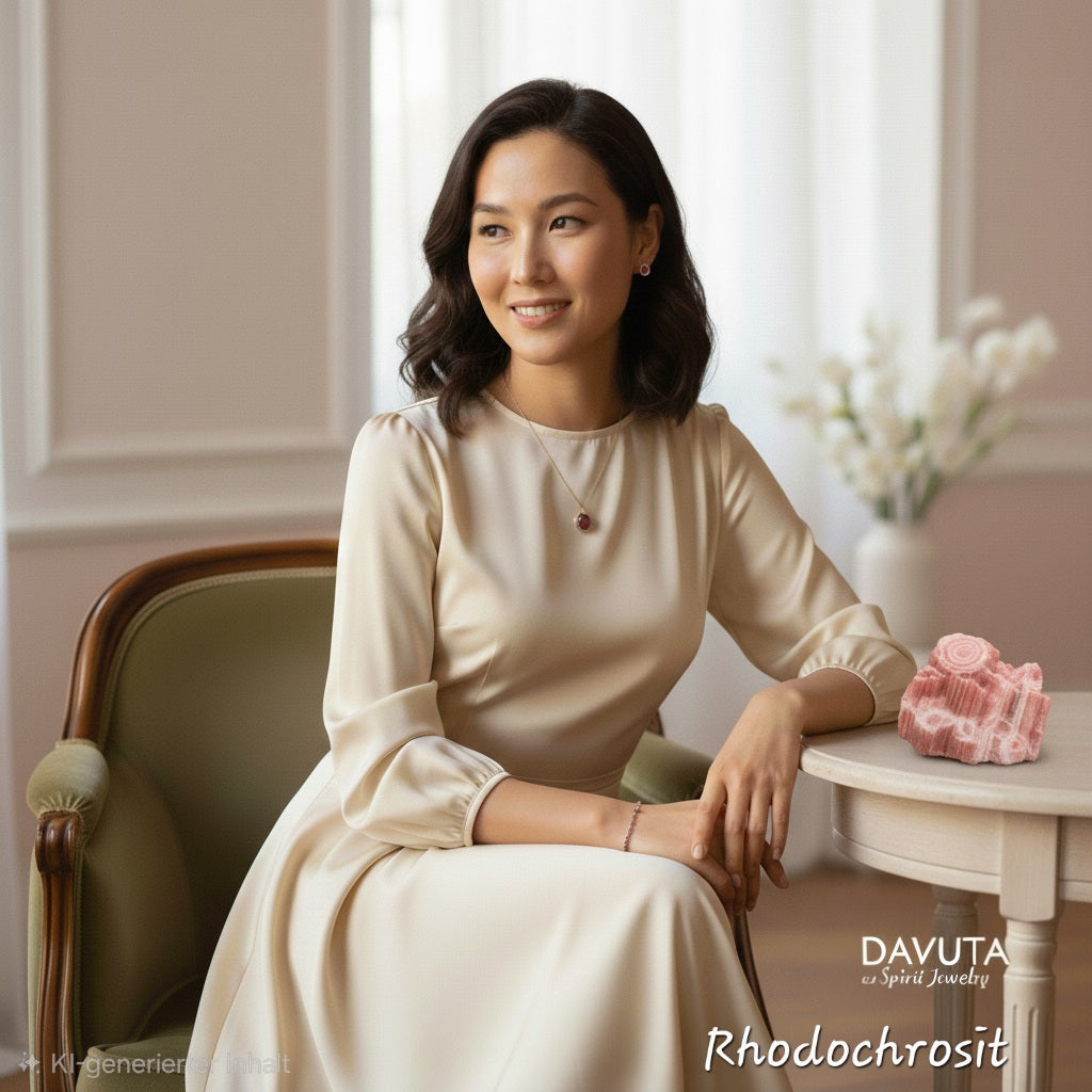 Rhodochrosit Edelstein Schmuck am Model