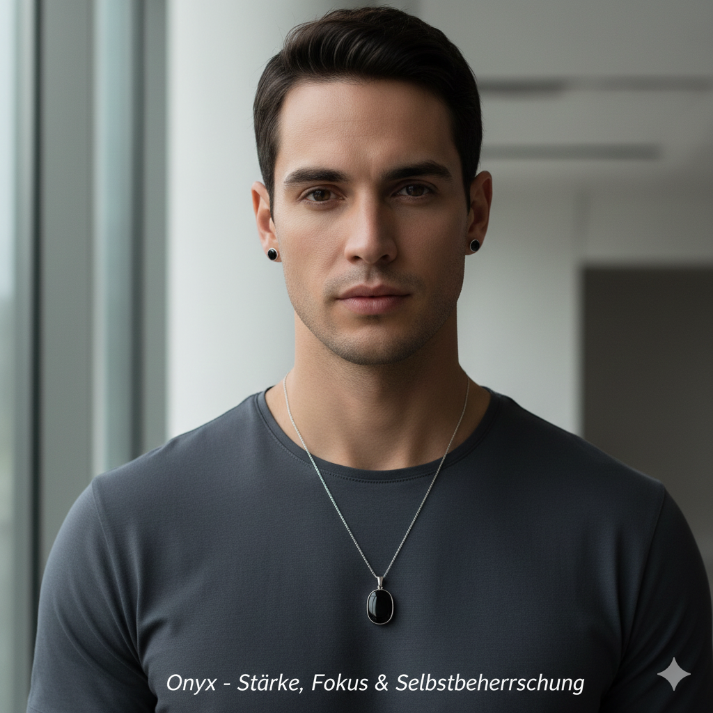 Onyx Edelstein Schmuck am Model