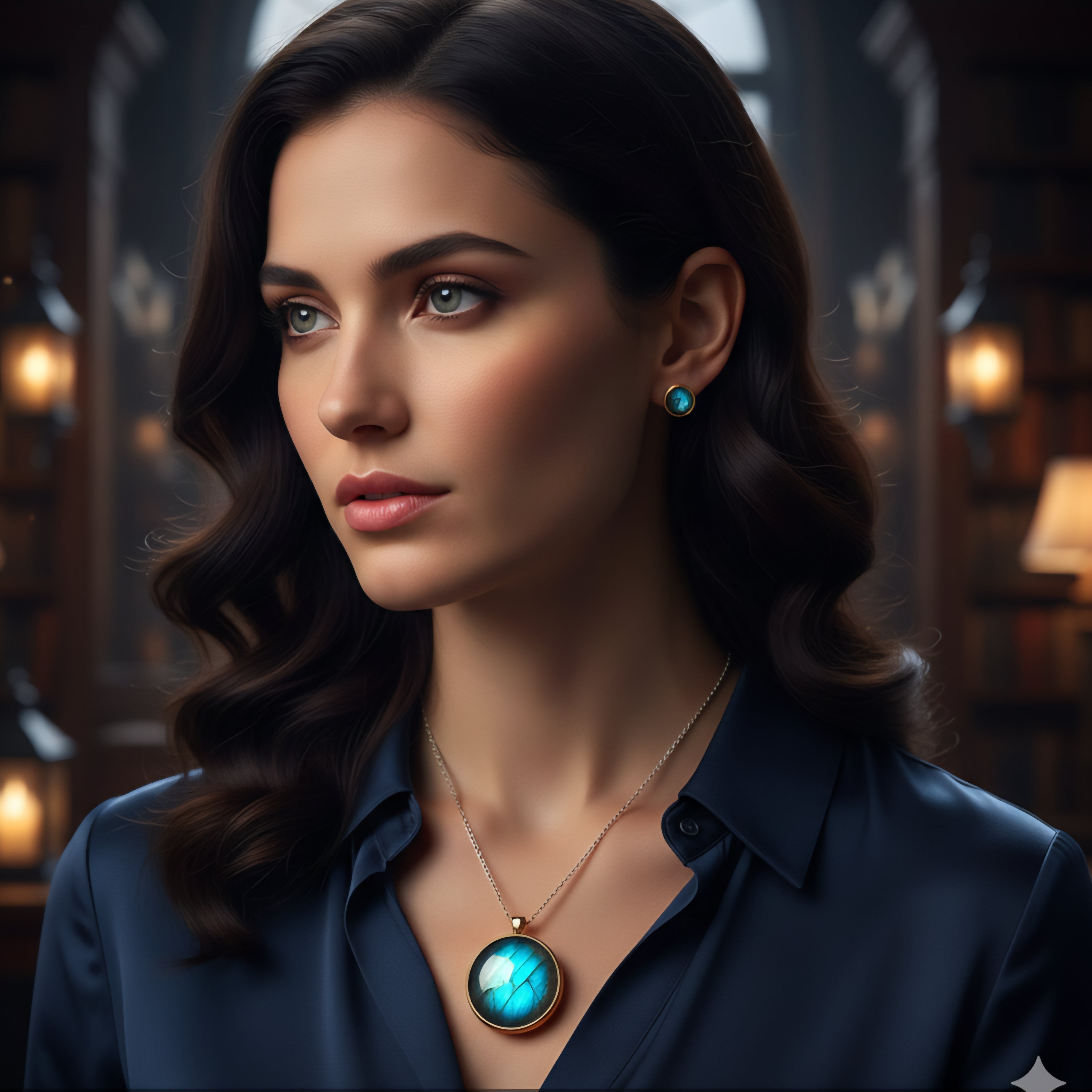 Labradorit Edelstein Schmuck am Model