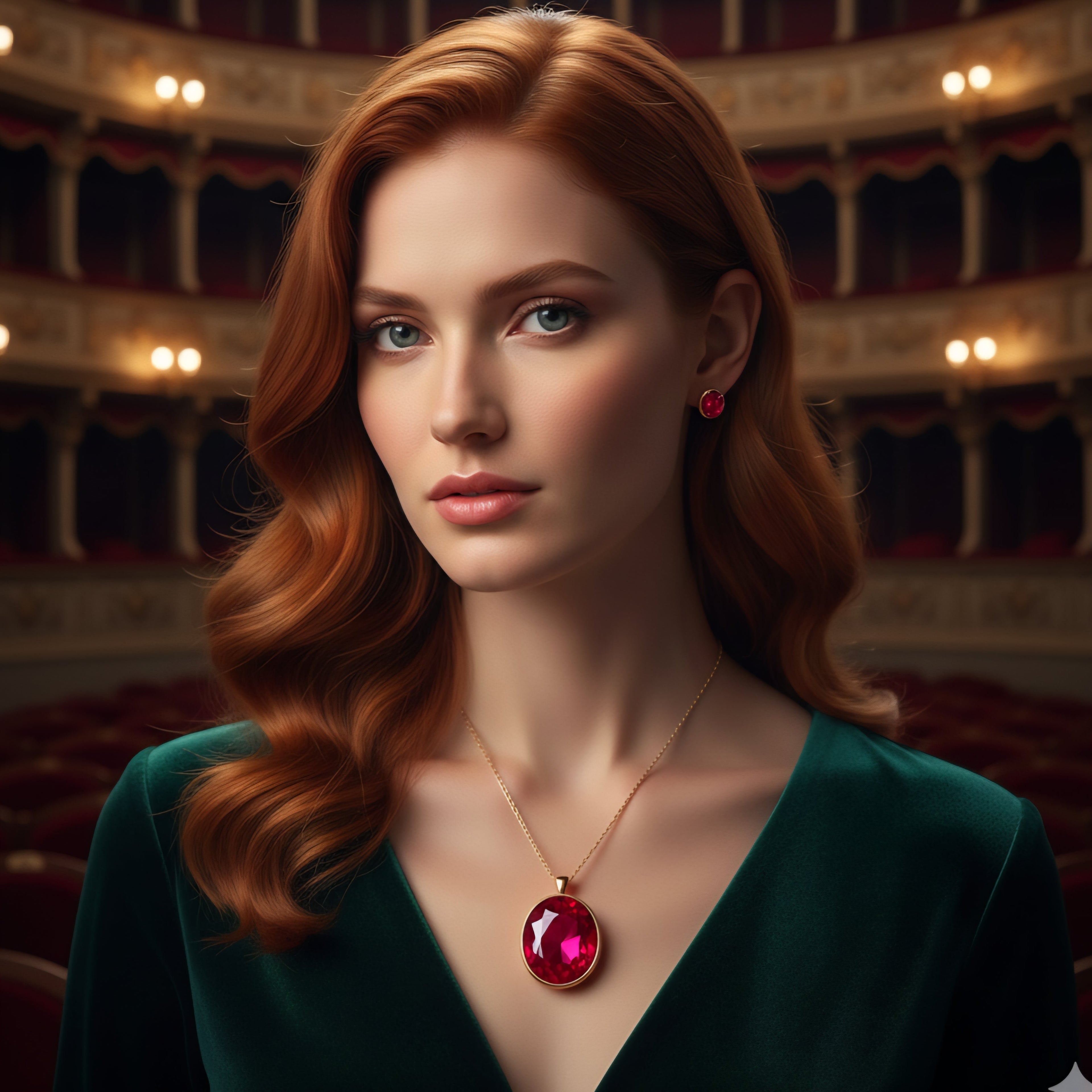 Rubin Edelstein Schmuck am Model