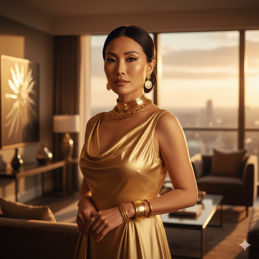 Gold Schmuck am Model by DAVUTA Spirit Jewellery