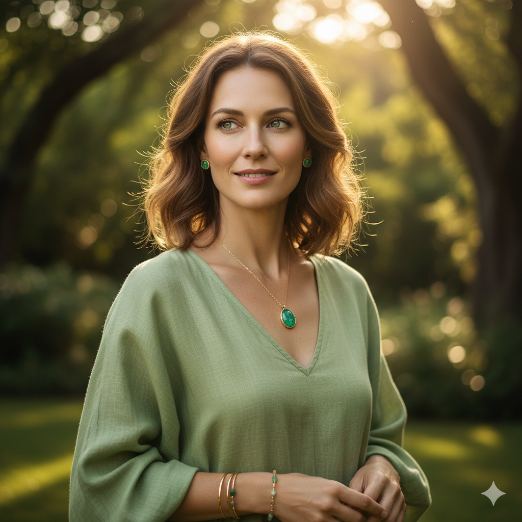 Aventurin Edelstein Schmuck am Model by DAVUTA