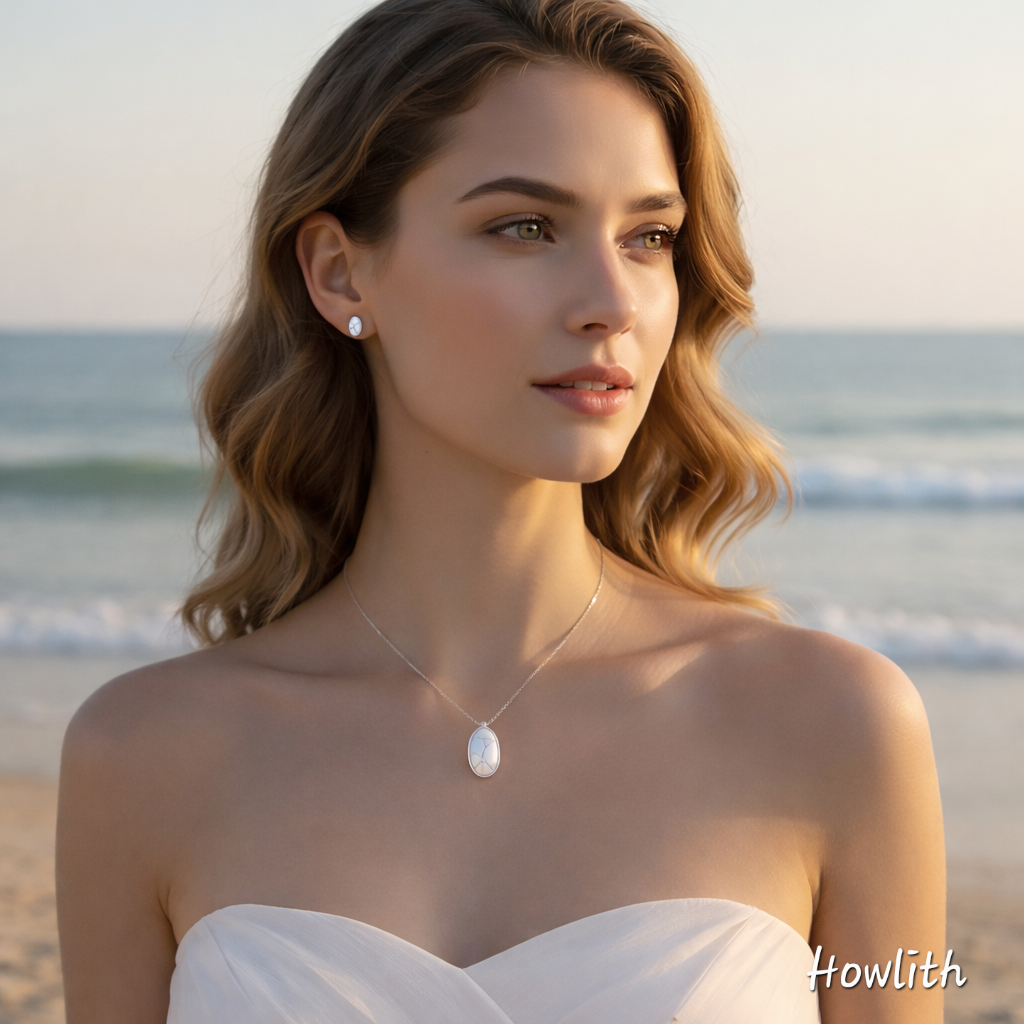 Howlith Schmuck Edelstein am Model