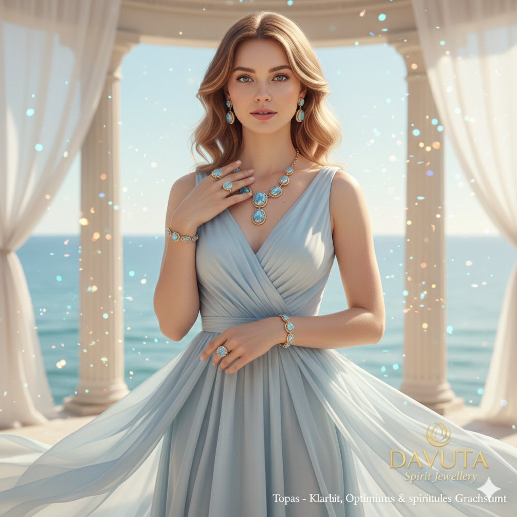 Topas Schmuck Model am Meer Blauer Topas