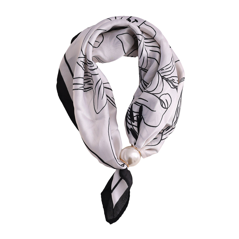 Damen Schal mit Perle No. 1 / Perla Nera / Elegant & Zeitlos