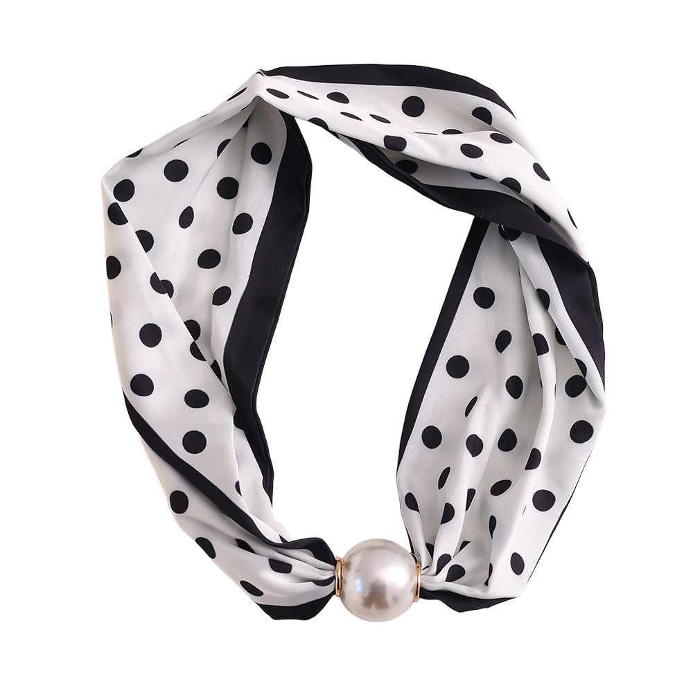 Damen Schal mit Perle No. 5 / Perla Pois / Elegant & Zeitlos