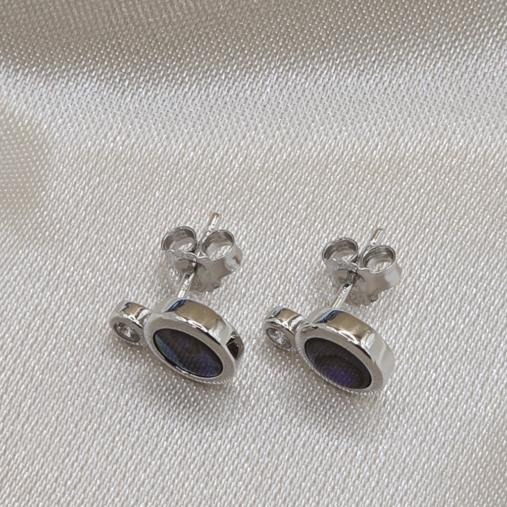 Damen Ohrstecker Abalone-Muschel rund