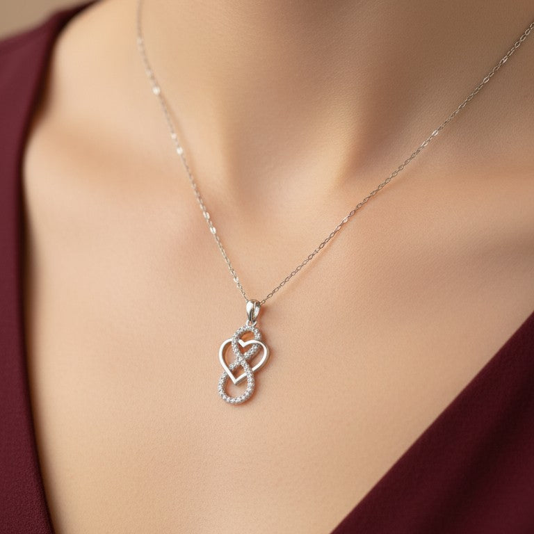Damen Kette mit Anhänger Cuore Infinito - Silber