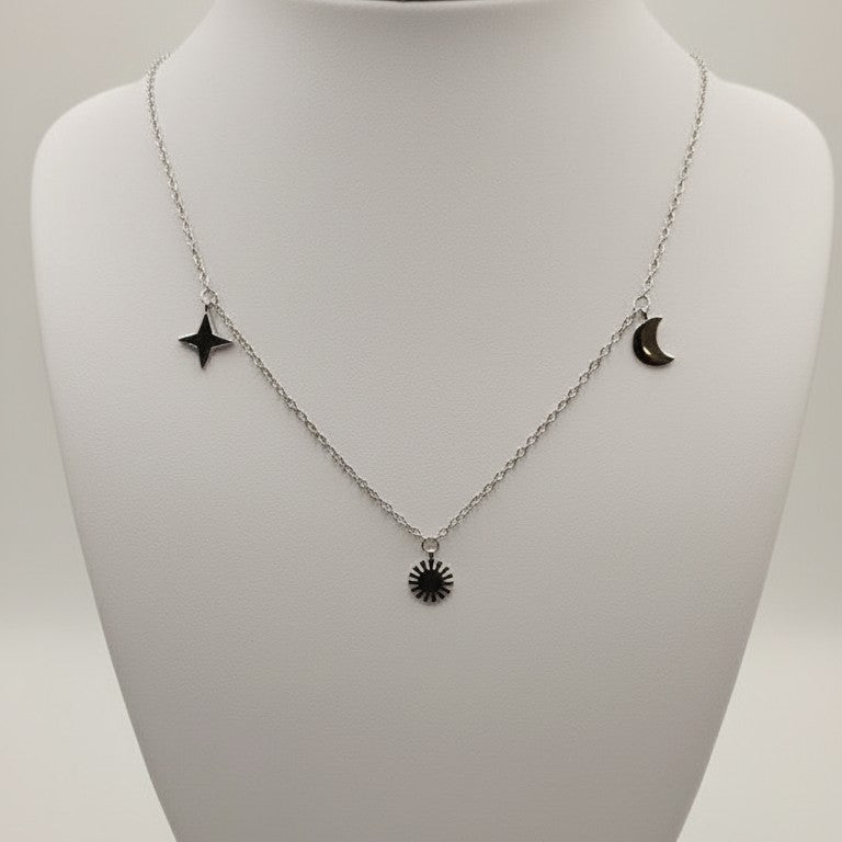 Damen Collier Universo - Sonne, Mond, Stern
