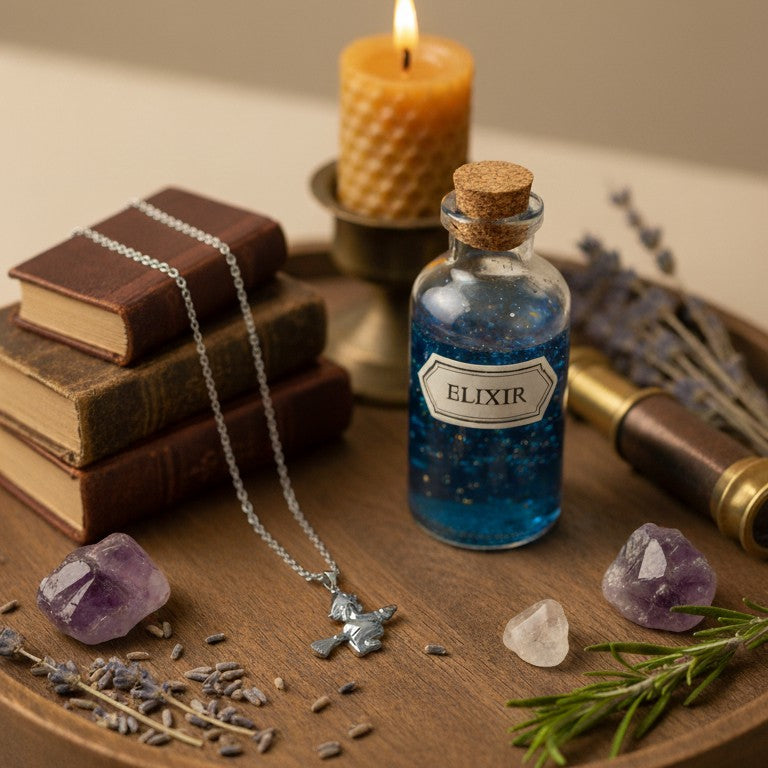 Damen Kette mit Anhänger Hexe