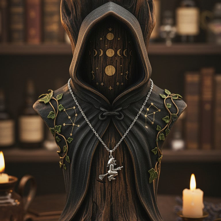 Damen Kette mit Anhänger Hexe