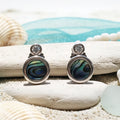 Damen Ohrstecker / Orecchini Luce del Mare / 925er Silber / Abalone-Muschel / Zirkonia