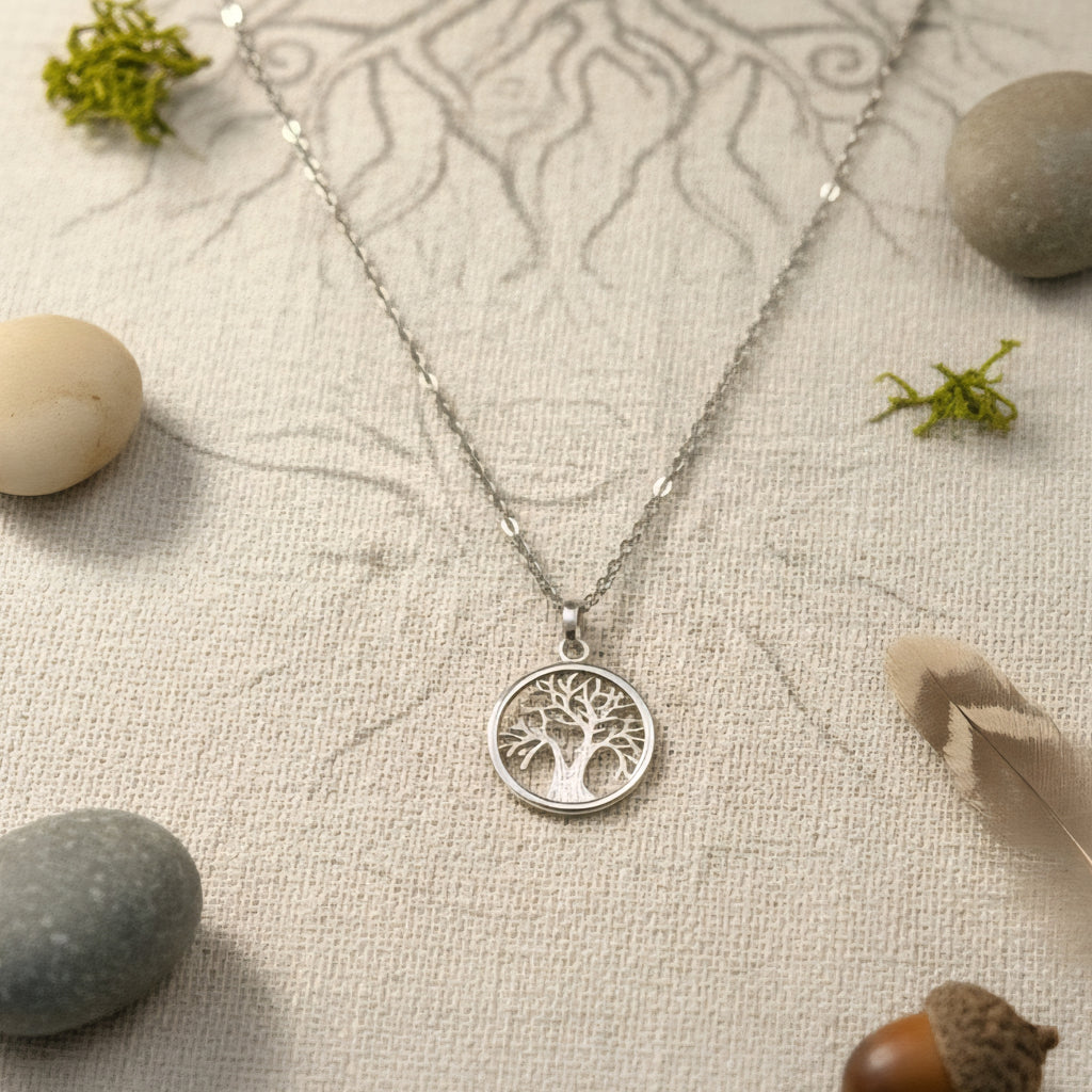 Damen Kette mit Anhänger Baum des Lebens