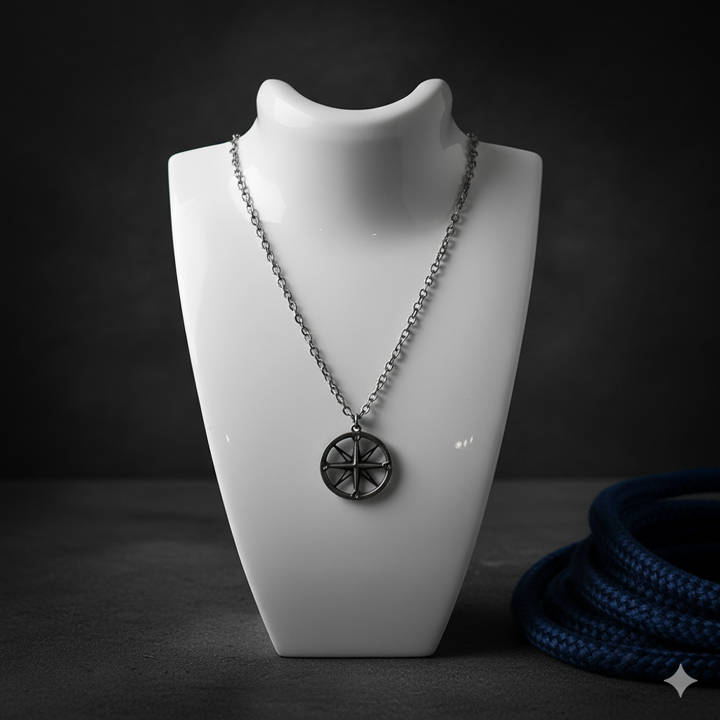 Herren Anhänger Windrose mit Kette