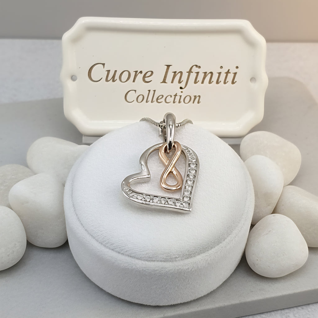Damen Anhänger Herz & Infinity rotgold