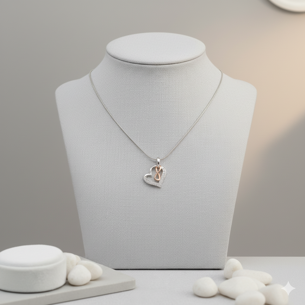 Damen Anhänger Herz & Infinity rotgold