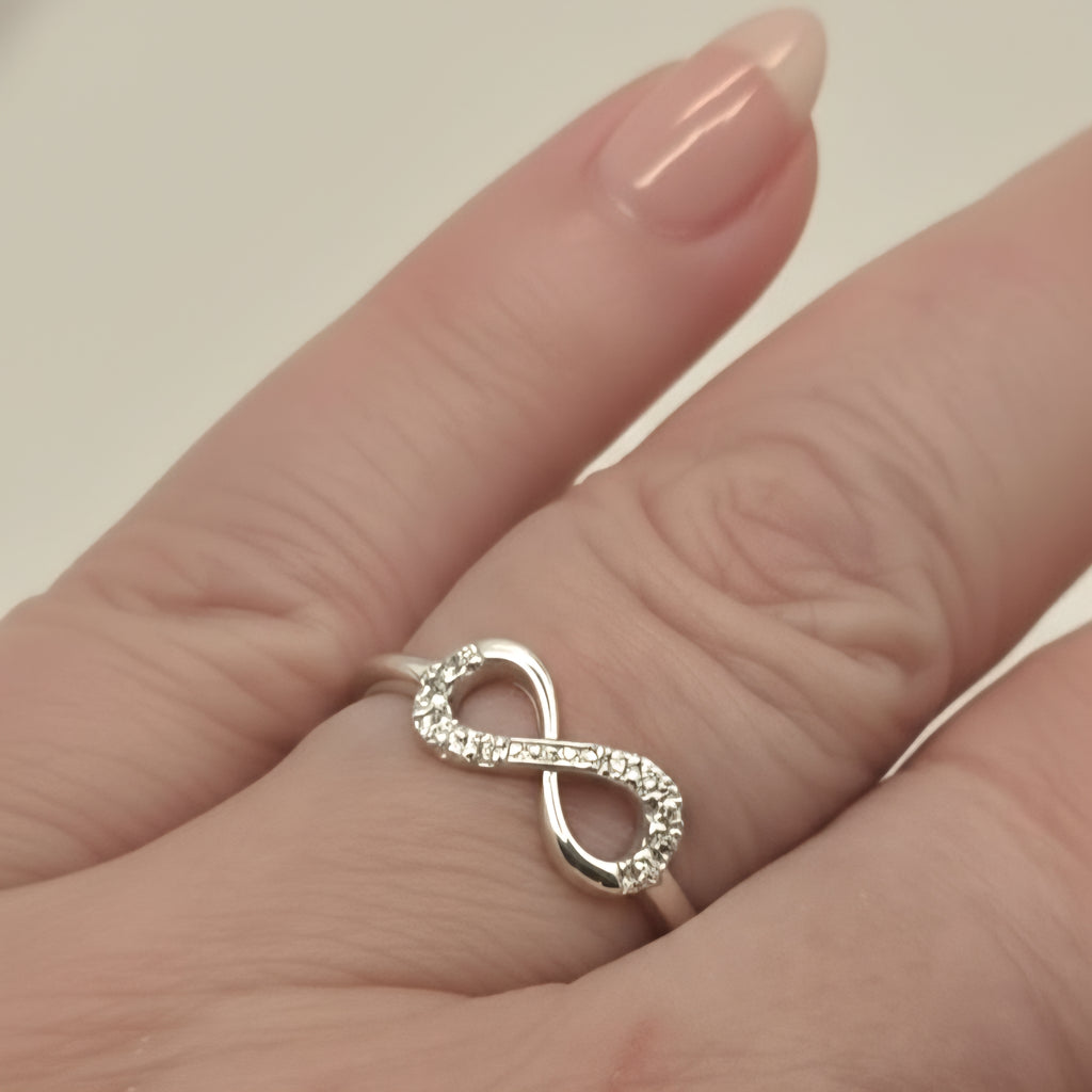 Damen Ring Infinity Silber mit Zirkonia