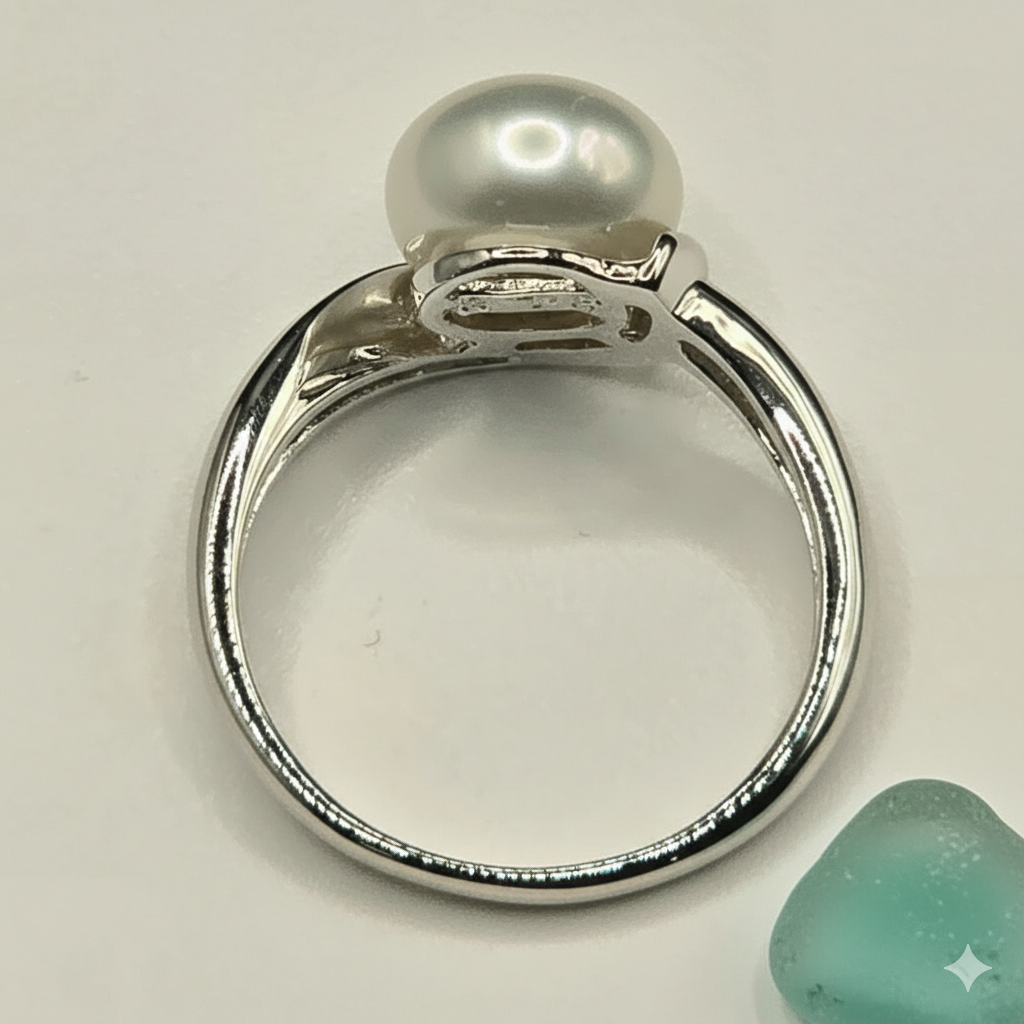 Damen Ring Perle Silber