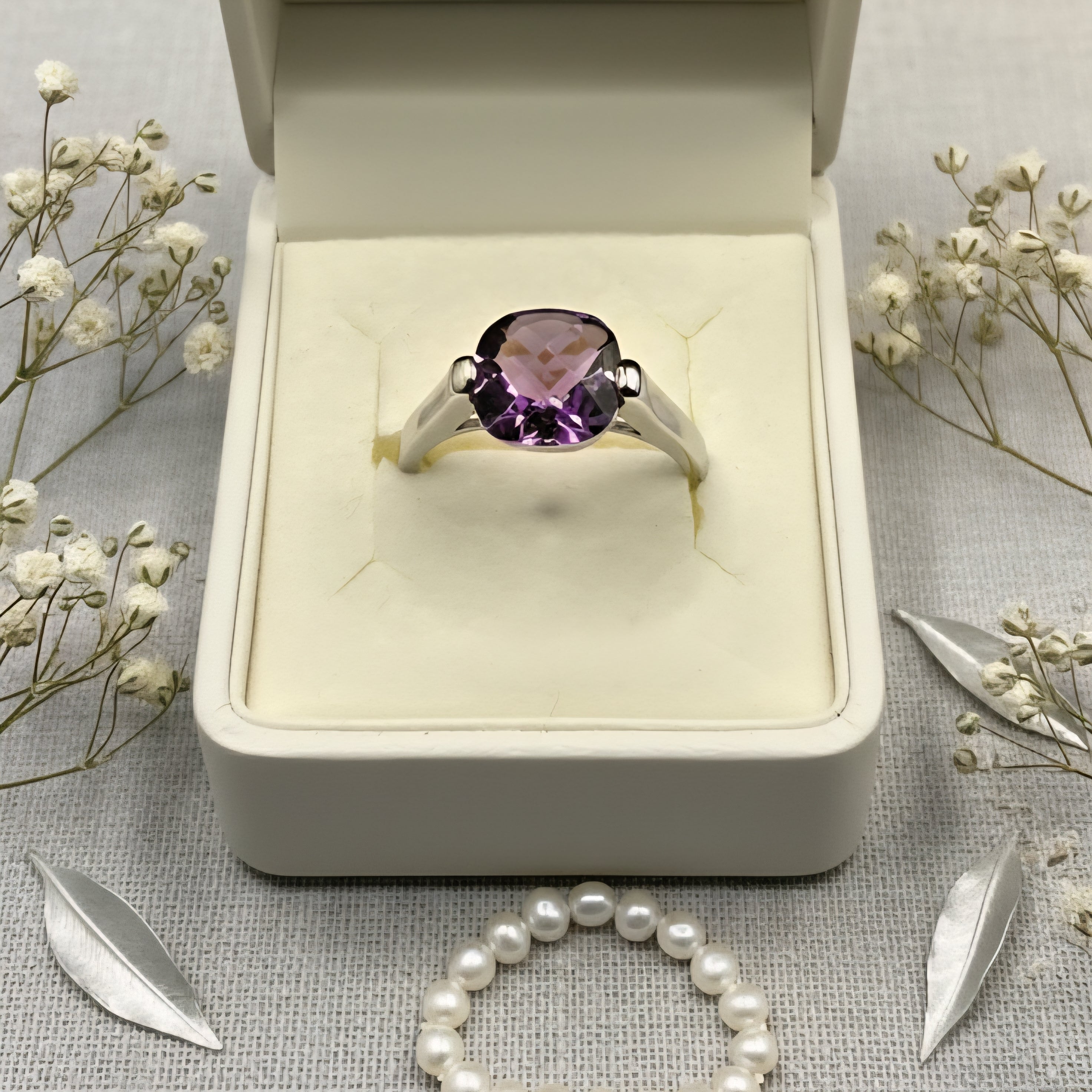 Damen Ring mit Amethyst Silber