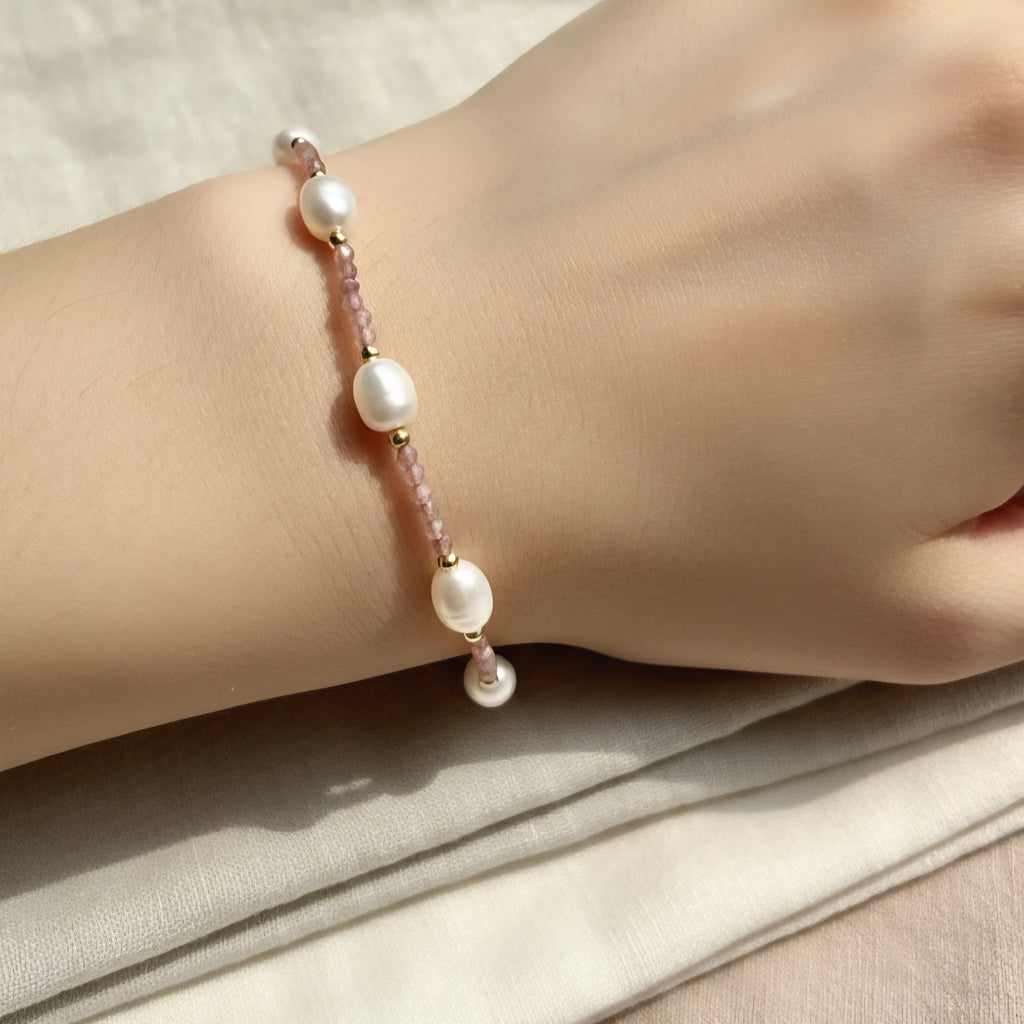 Damen Armband mit Perlen vergoldet