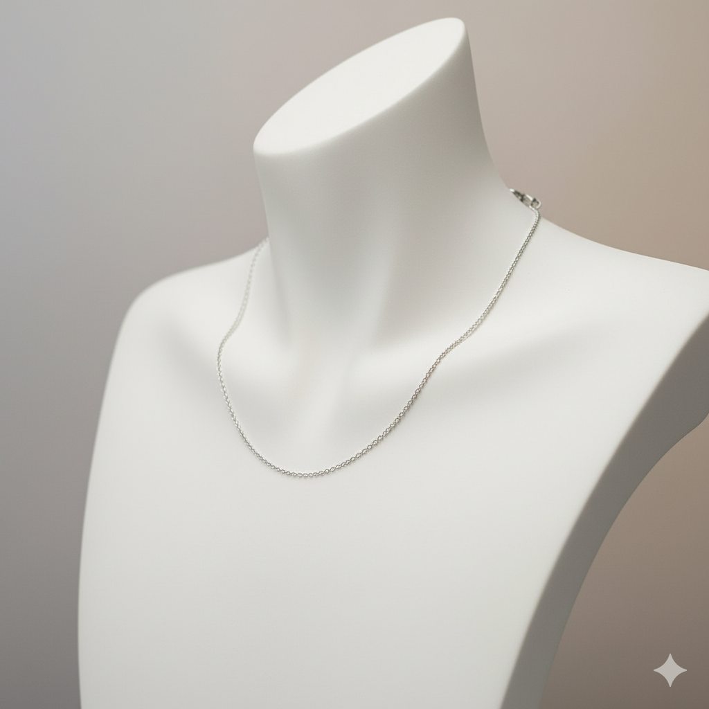 Ankerkette, silber rhodiniert, 45 cm