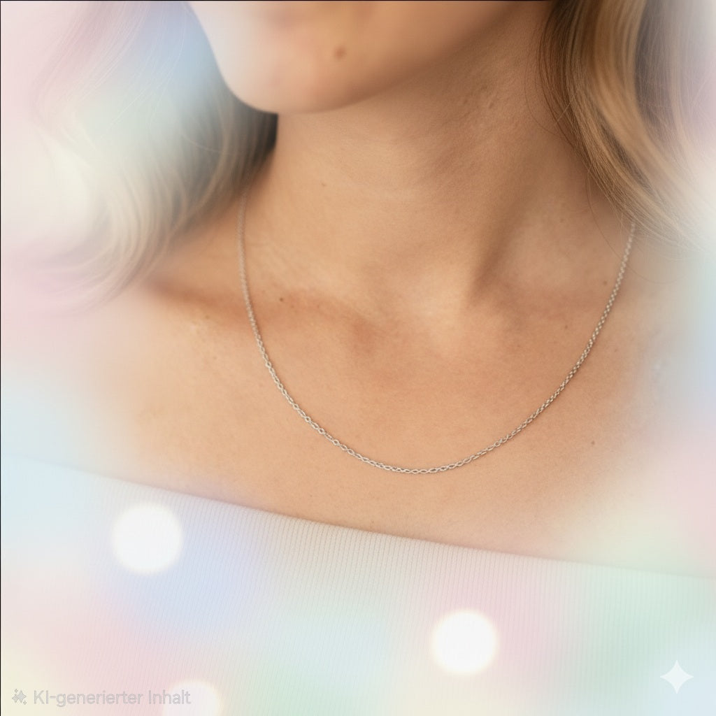 Ankerkette, silber rhodiniert, 45 cm