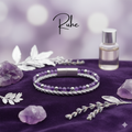 Damen Armband Edelstein / Calm Silber / Amethyst + Hämatit / Leder / Edelstahl