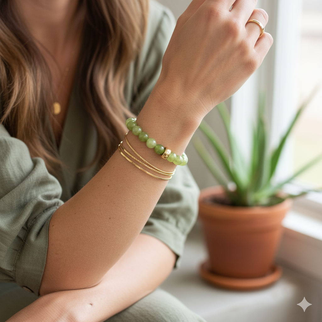 Damen Armband "Quarzo Spugna Verde"