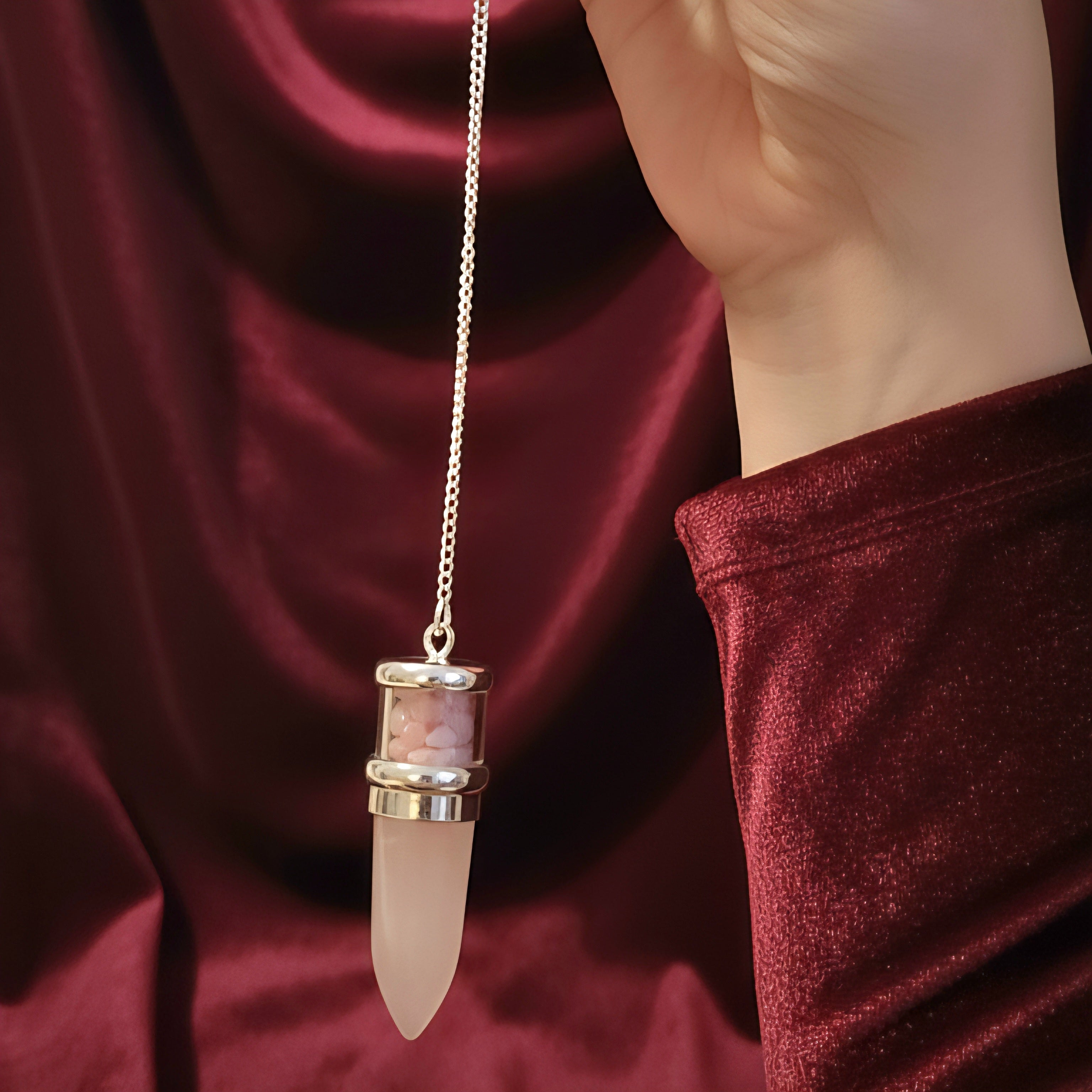 Pendel Rosenquarz mit Rhodochrosit "Rosa Armonia"