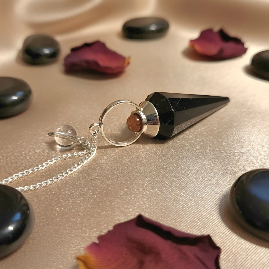 Pendel Turmalin-Spitze mit Sonnenstein