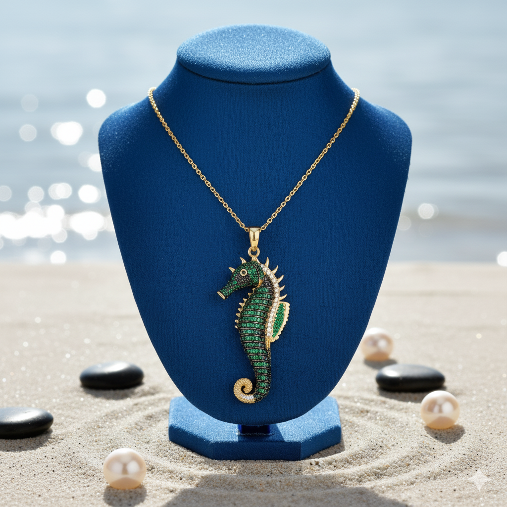 Damen Kette mit Anhänger Seepferdchen