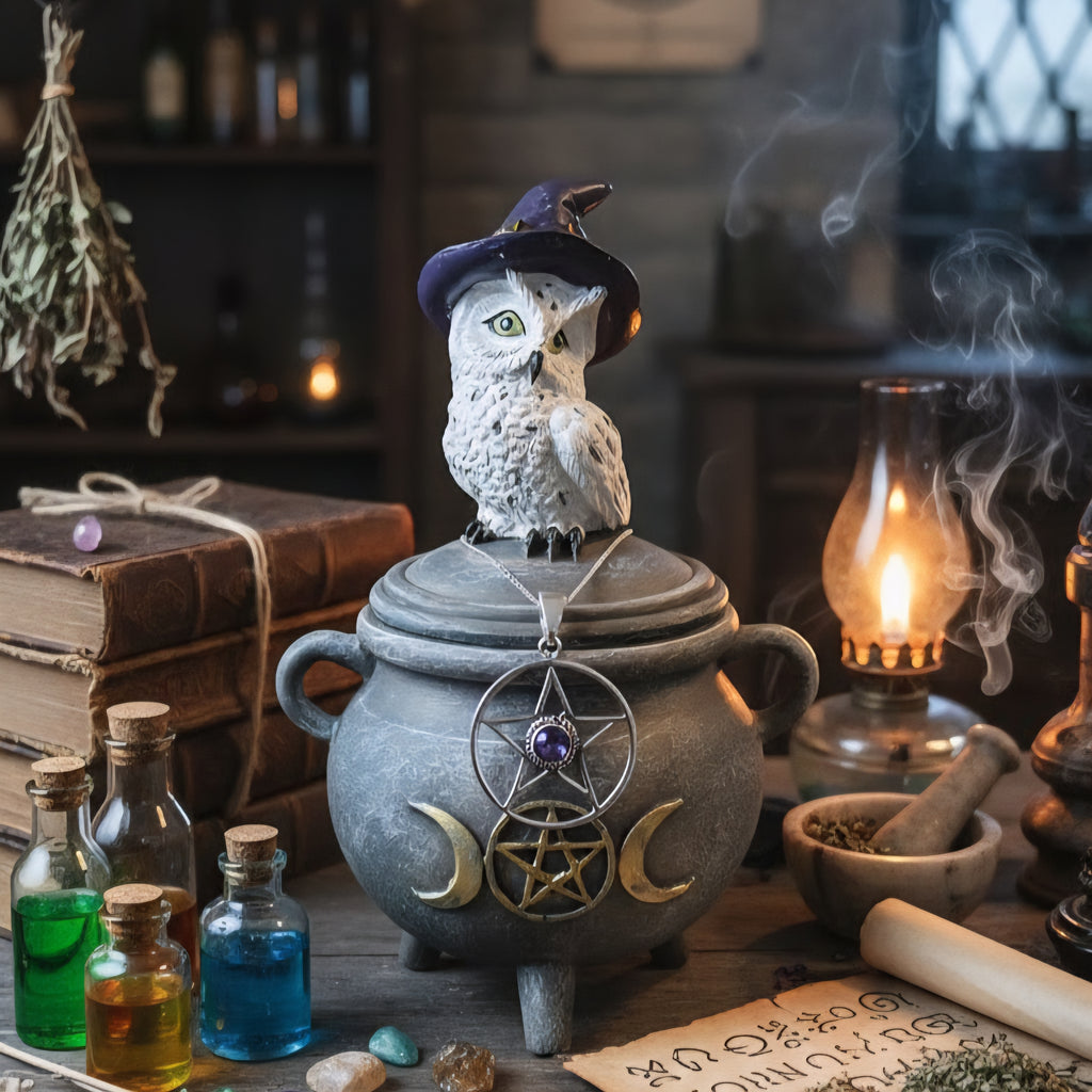 Damen Kette mit Anhänger Pentagramm mit Amethyst