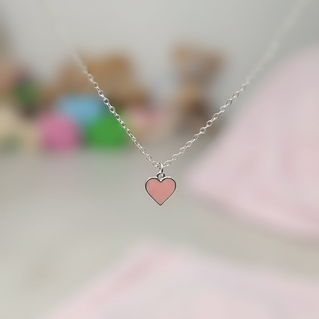 Kinder Kette Herz rosa