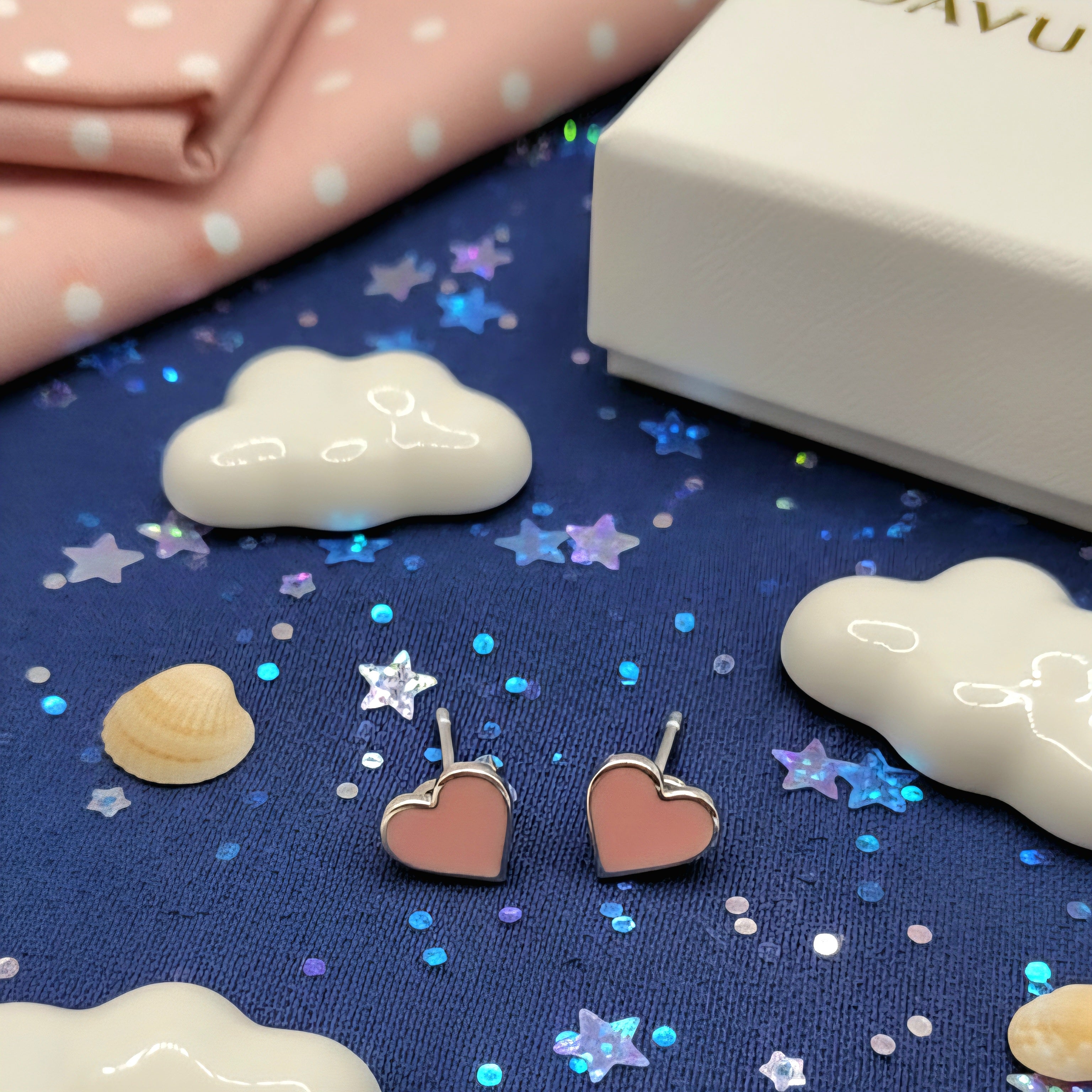 Kinder Ohrstecker Herz rosa