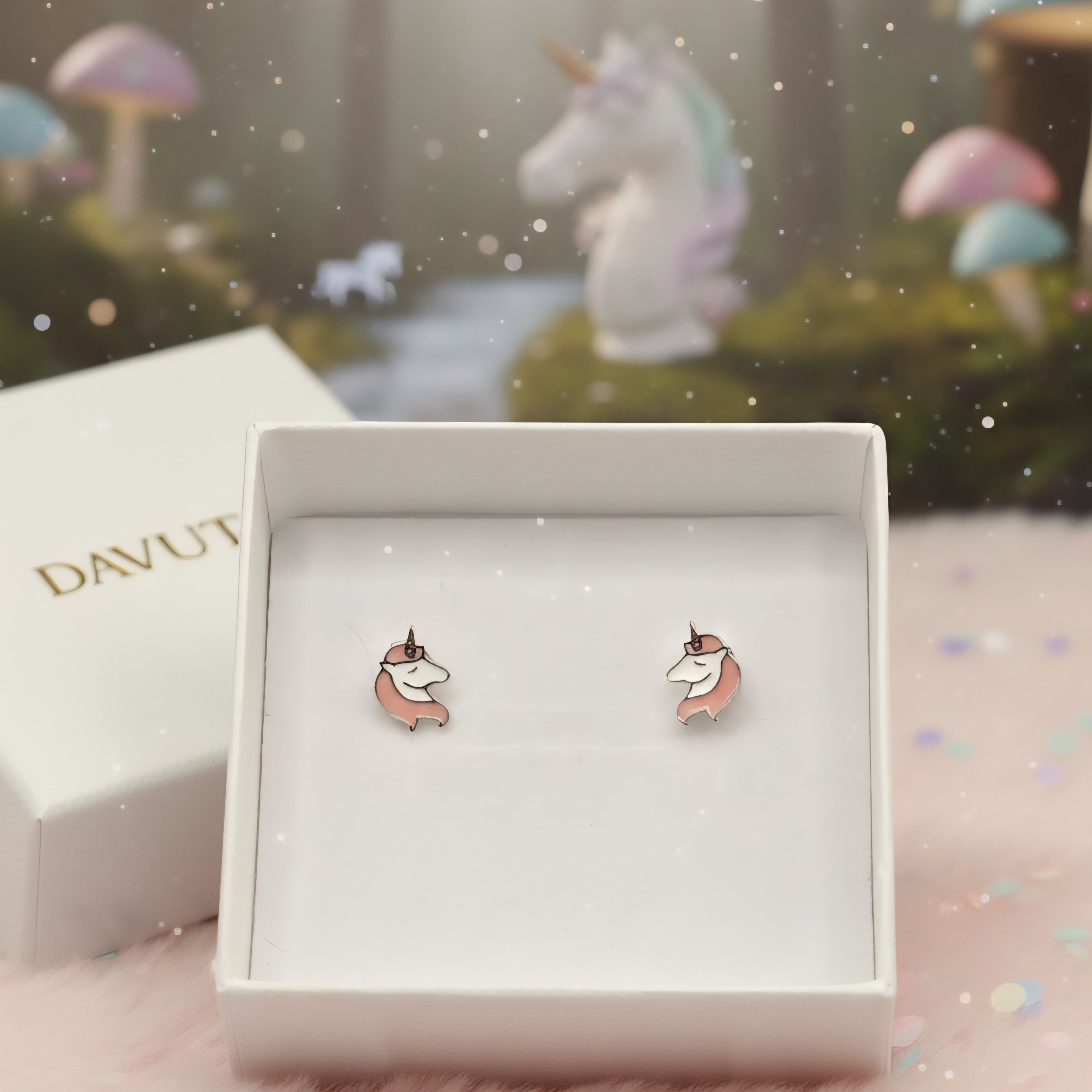 Kinder Ohrstecker Einhorn rosa