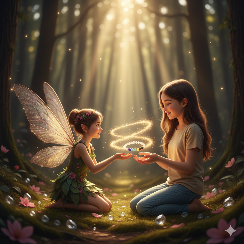 Kinder Armband Rosenquarz mit Chakren