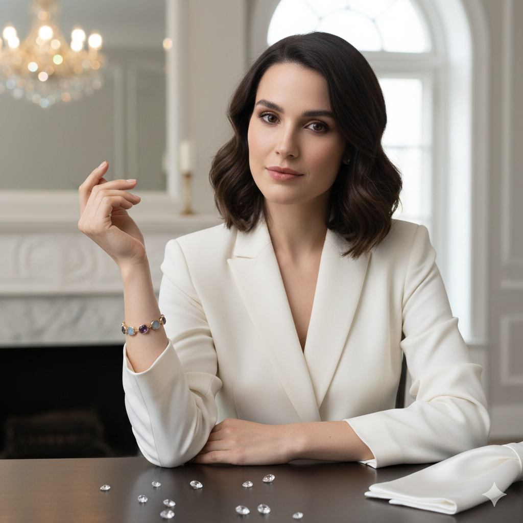 Damen Armband Formmix Amethyst und Quarze