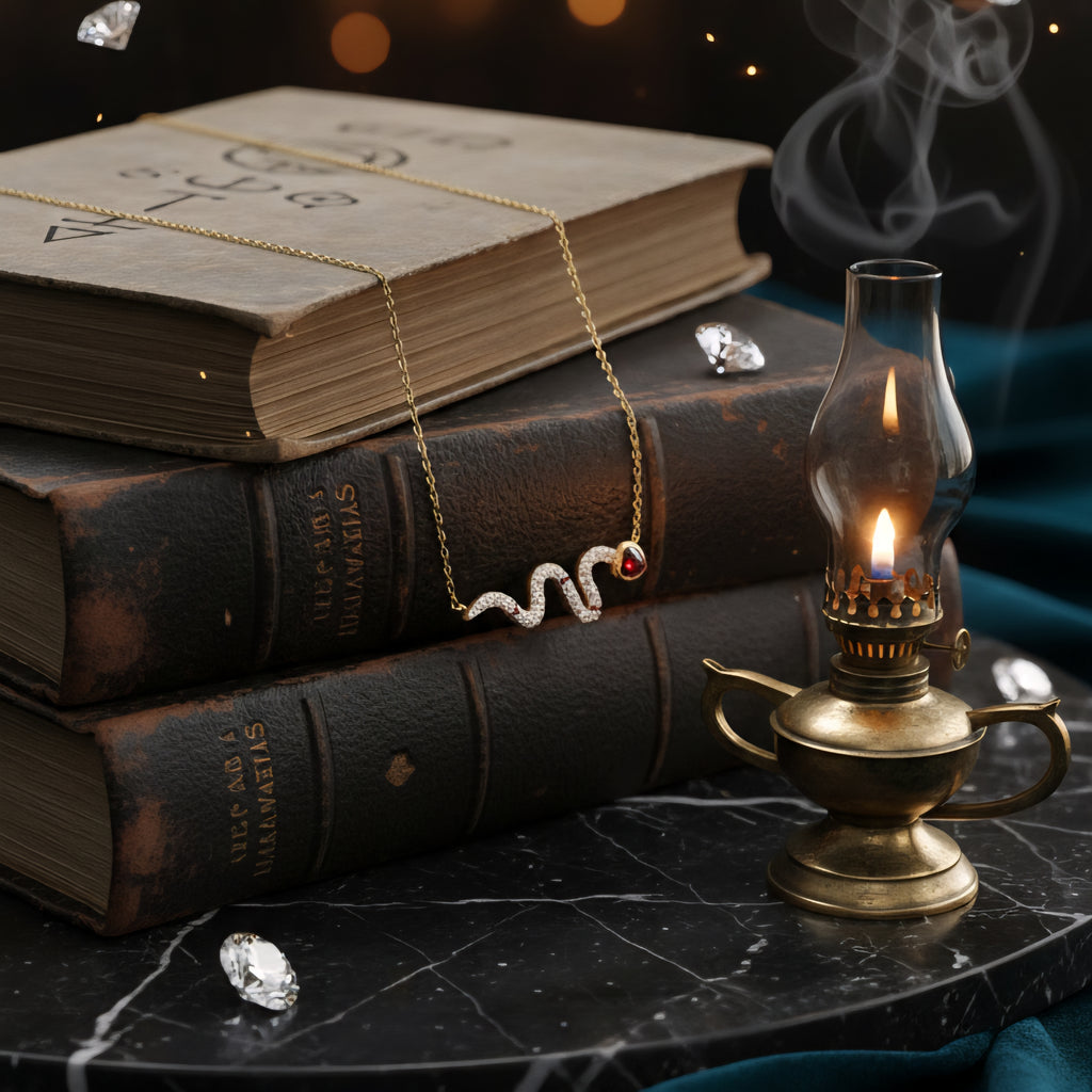 Damen Collier Schlange / Serpente Amore  / 925er Silber vergoldet / Zirkonia / Zart verführerisch