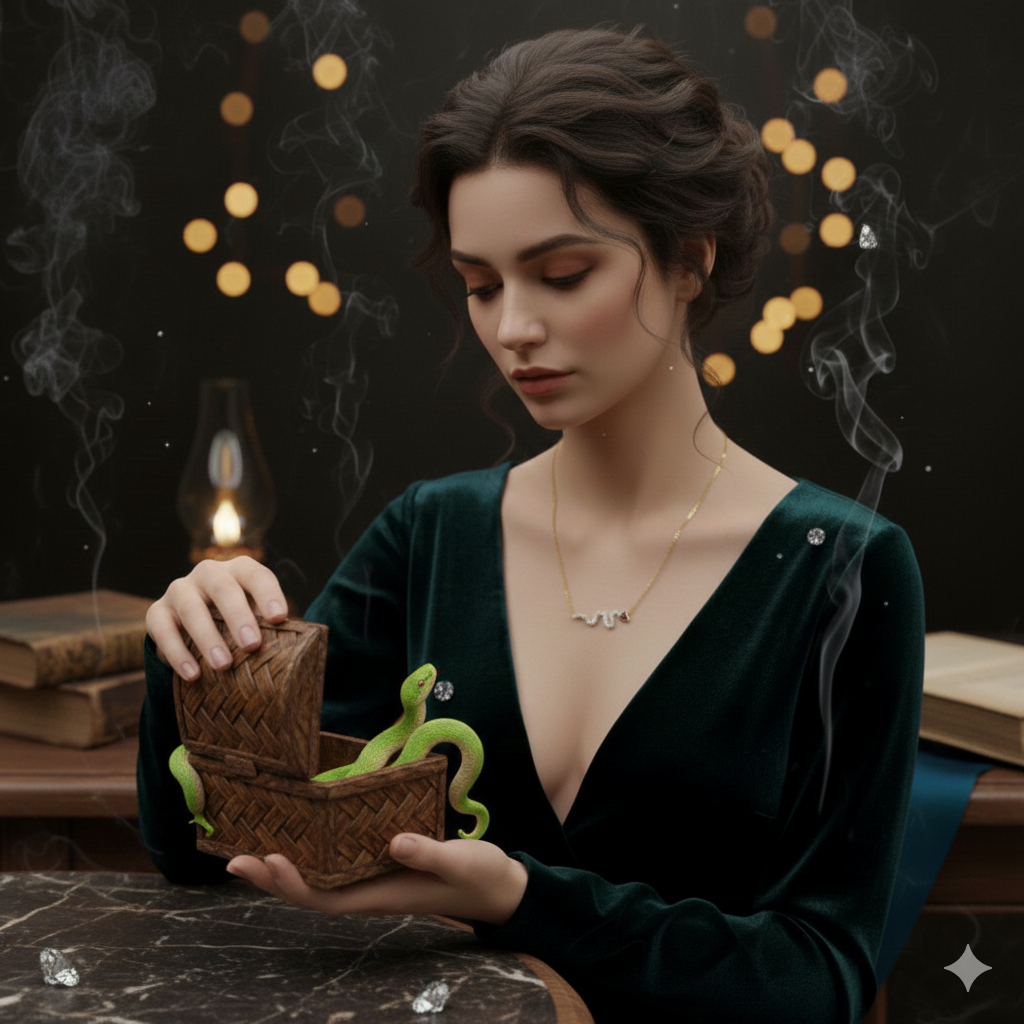 Damen Collier Schlange / Serpente Amore  / 925er Silber vergoldet / Zirkonia / Zart verführerisch