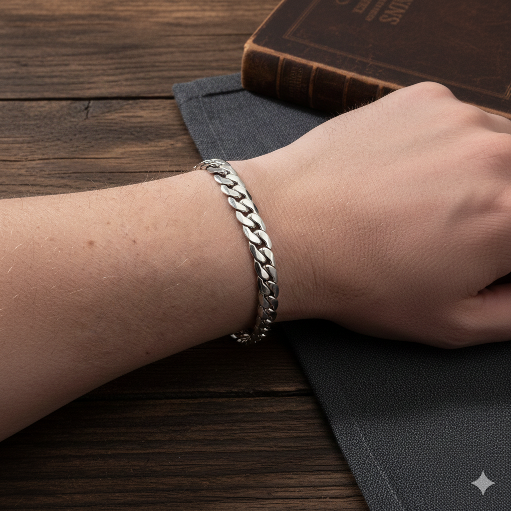 Herren Armband / Catena Solida  / Edelstahl Silber / maskulin