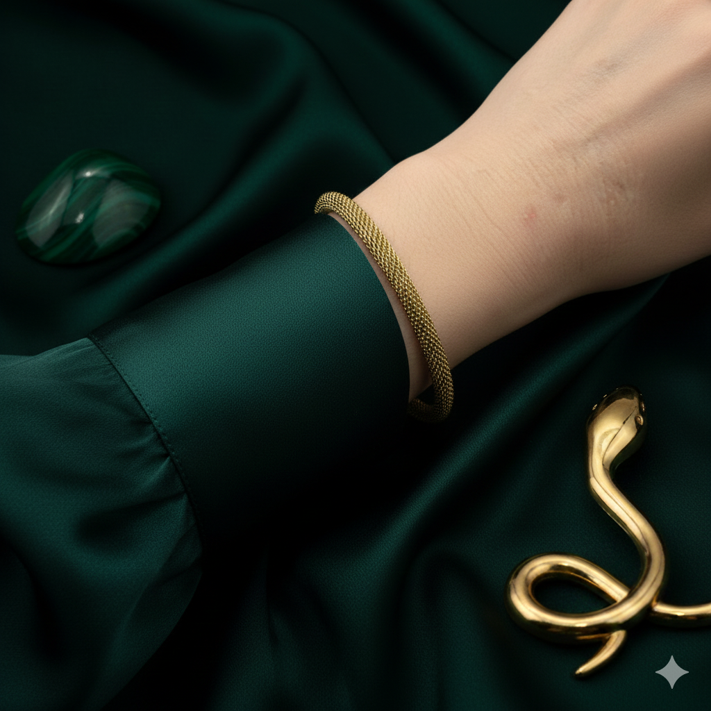 Damen Armband / Serpente Aurea / Edelstahl vergoldet / elegant schlicht