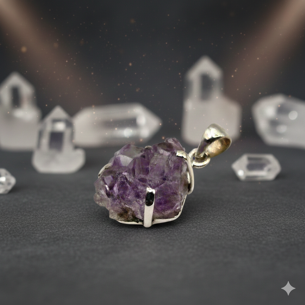 Damen Anhänger / Violet Core / 925er Silber / Amethyst / Unikat