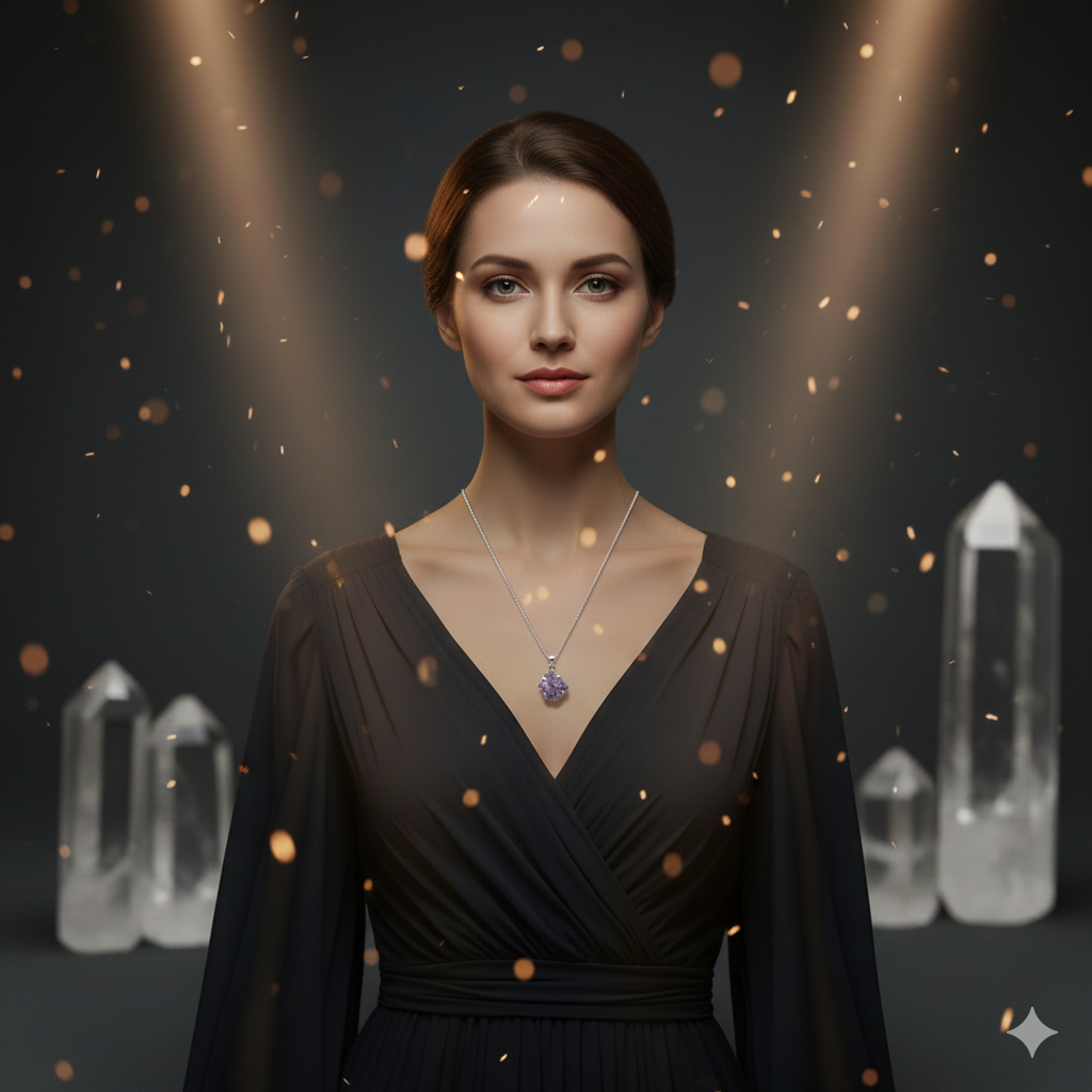 Damen Anhänger / Violet Core / 925er Silber / Amethyst / Unikat