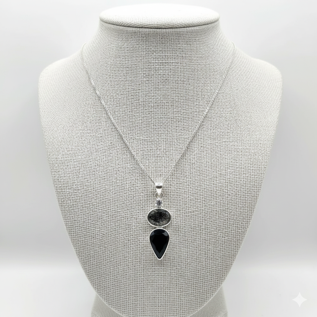 Damen Anhänger / Noctis Veritas / 925er Silber / Turmalin / Unikat