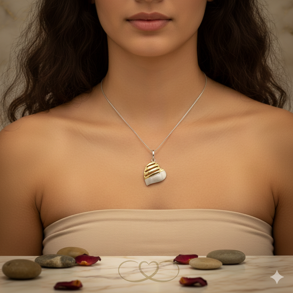 Damen Anhänger Herz / Aurea Balance / 925er Silber teilvergoldet / Zirkonia / Edel