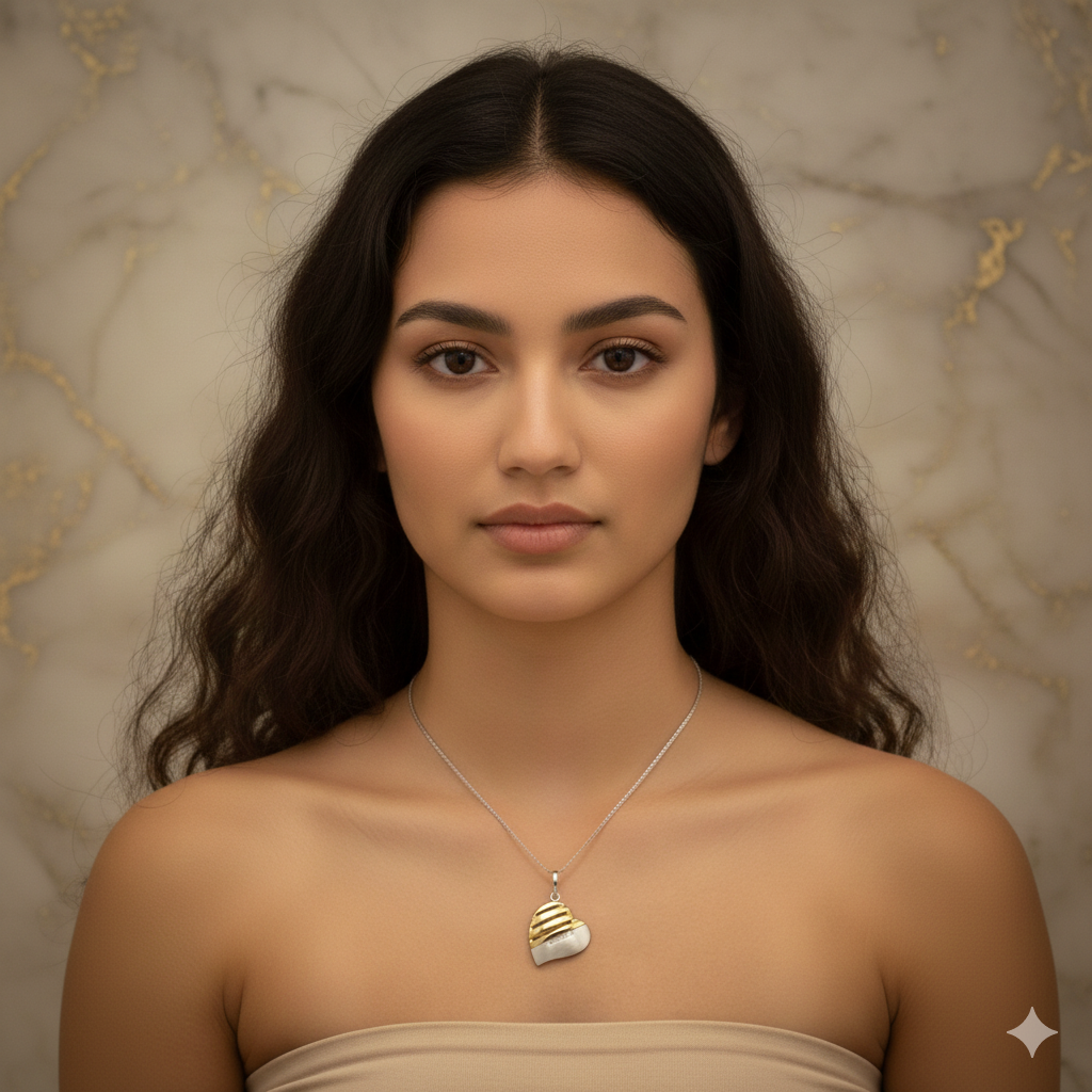 Damen Anhänger Herz / Aurea Balance / 925er Silber teilvergoldet / Zirkonia / Edel